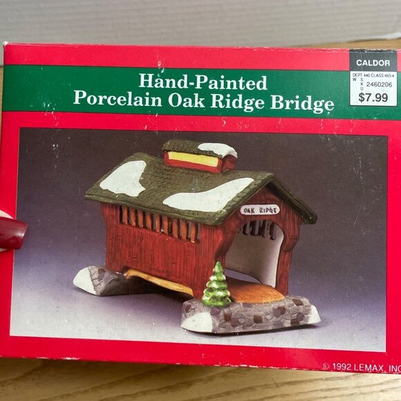 Vtg Lemax Oak Ridge Covered Bridge Christmas Village Hand-Painted Porcelain 1992 - Picture 8 of 11